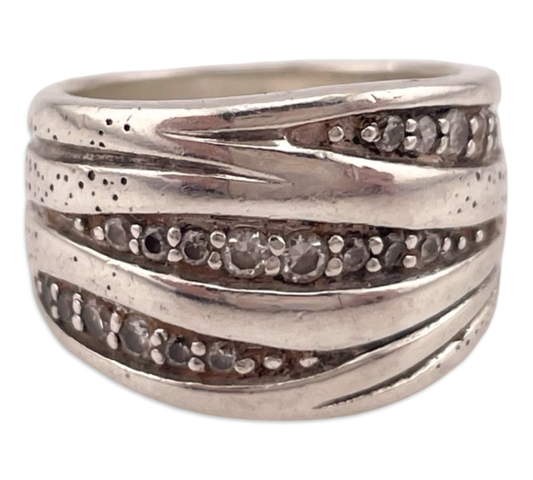 size 6 sterling silver Silpada rhinestone ring