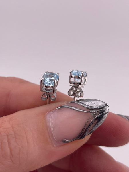 sterling silver faceted topaz post earrings