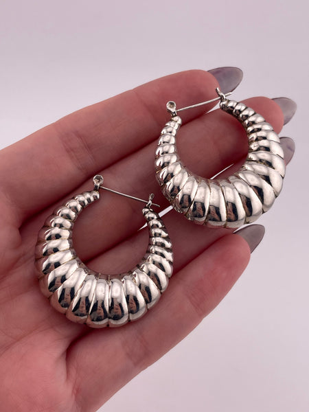 sterling silver shrimp hoop earrings