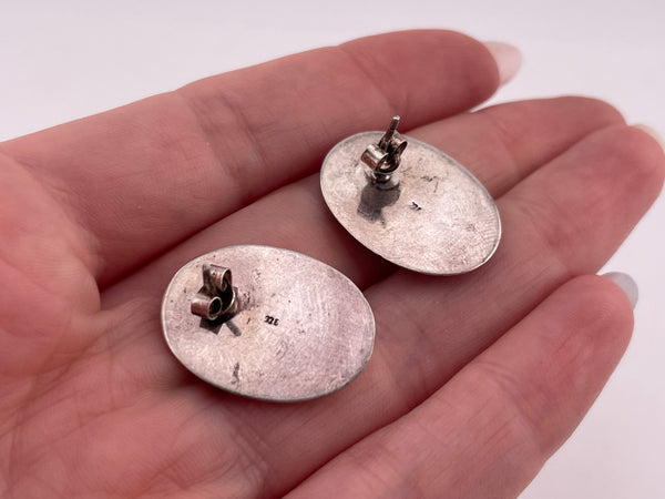 sterling silver lapis post earrings