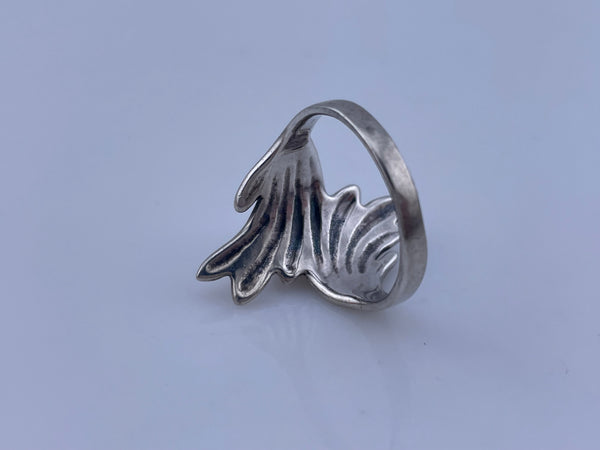 size 8.25 sterling silver rainbow resin ring
