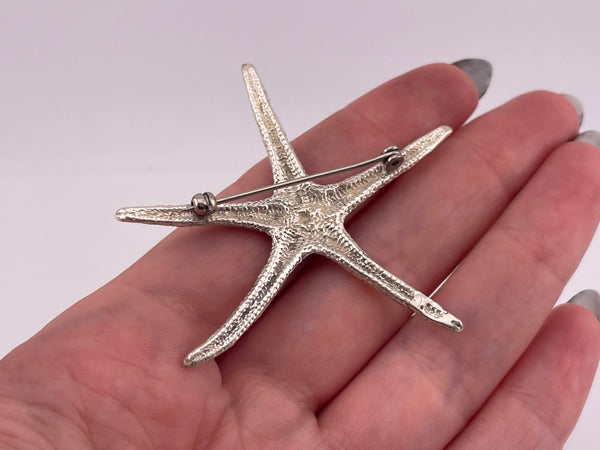 sterling silver starfish brooch pin