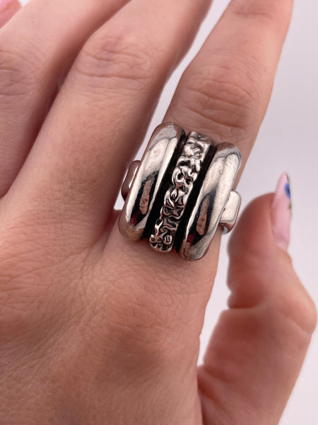 size 7.75 sterling silver electro-form textured ring