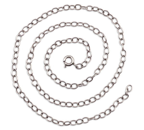 sterling silver 17" circle link chain necklace