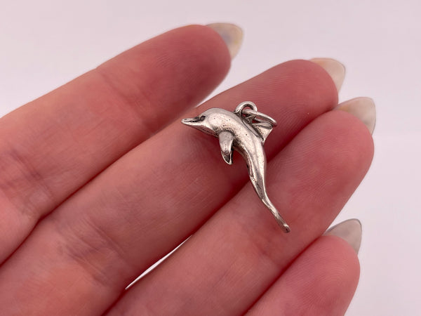 sterling silver dolphin pendant