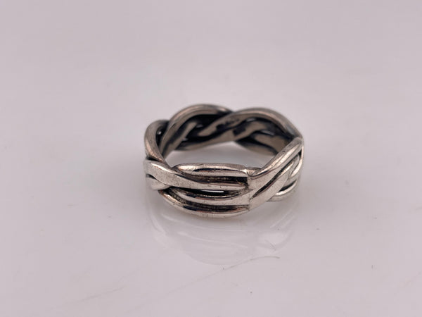 size 12.5 sterling silver woven band ring