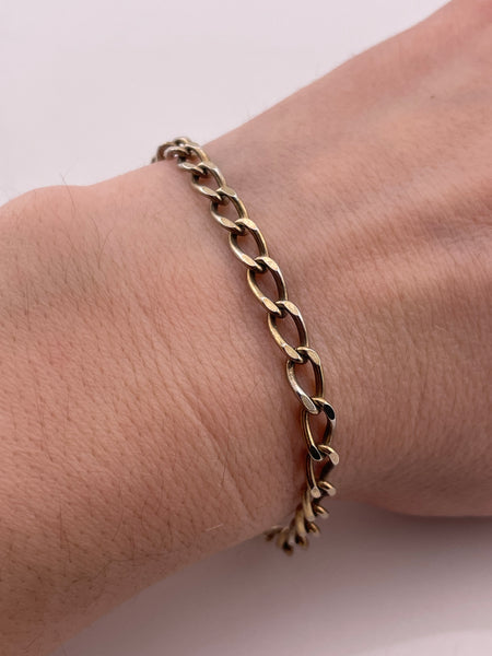 sterling silver 7-7/8" gold wash chain link bracelet