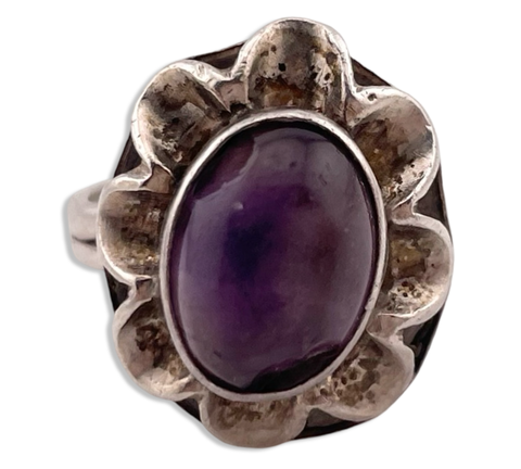 size 6.75 sterling silver amethyst ring ***AS IS***