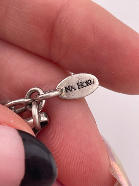 sterling silver designer Na Hoku Hawaii charm link bracelet