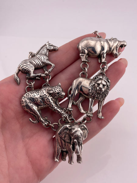 sterling silver 1991 Carol Felley safari animal necklace