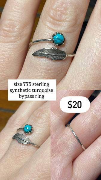 RESERVED PRIVATE LISTING -- sterling silver feather bypass ring A14