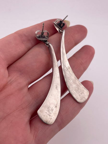 sterling silver Robert Lee Morris RLM Studio stoneless hammered matte finish post dangle earrings