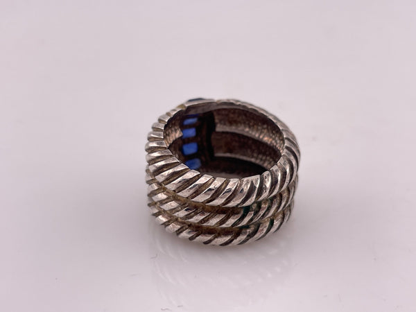 size 6.75 sterling silver lab sapphire ring