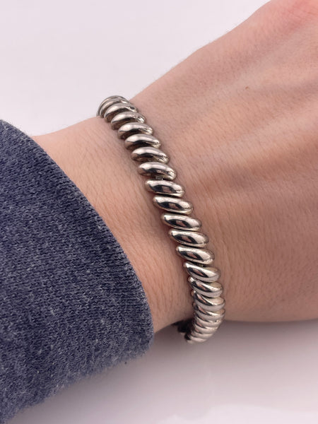 sterling silver rhodium plated 7" San Marco link bracelet