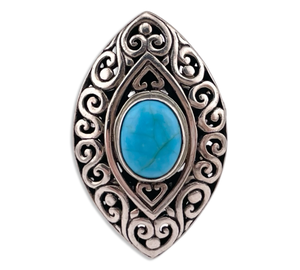 size 7 sterling silver stabilized turquoise ring ***cracked stone***