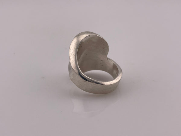 size 6.5 sterling silver Mexican stoneless chunky concave ring