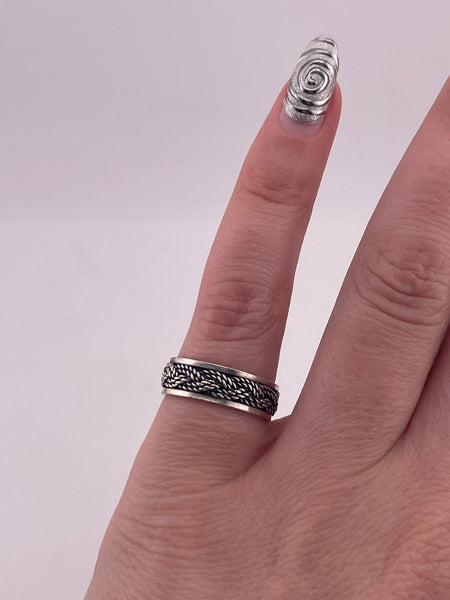 size 5.25 sterling silver braided rope design band ring