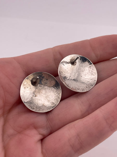 sterling silver turquoise stamped post earrings