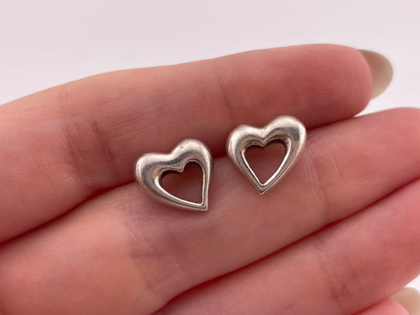 sterling silver heart post earrings