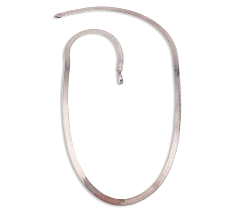 sterling silver 30" 6.8mm herringbone flat chain necklace