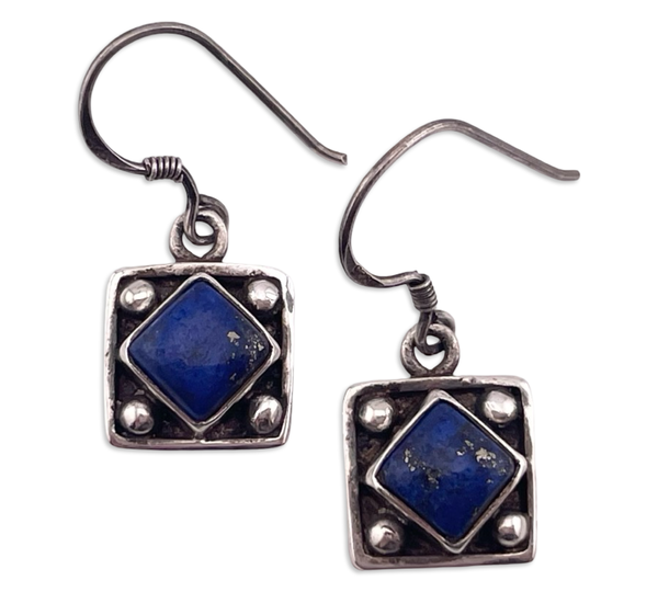sterling silver lapis dangle earrings