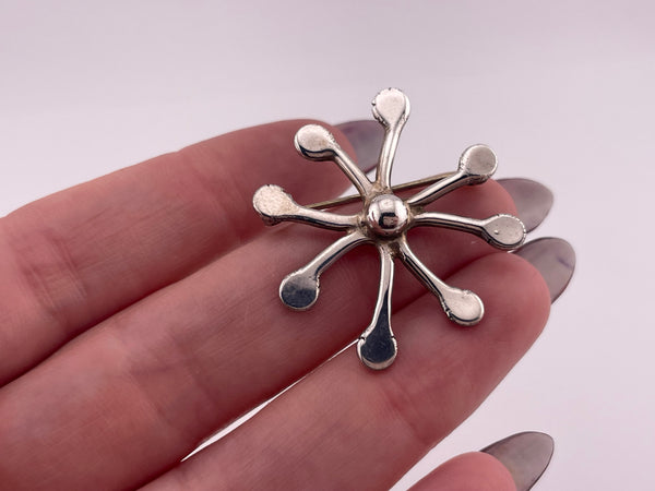 sterling silver Joseph Skinger modernist stoneless brooch