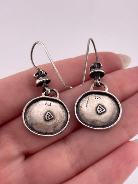 sterling silver rhodium plated Silpada spiral hook dangle earrings