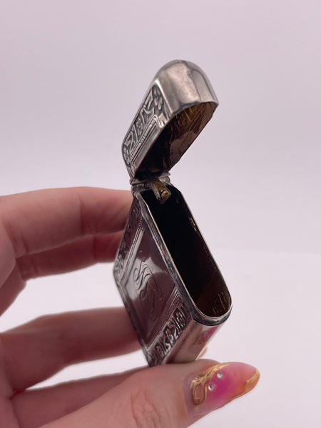 sterling silver 'WTP' monogrammed matchbox safe