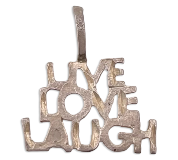 sterling silver 'LIVE, LOVE, LAUGH' pendant