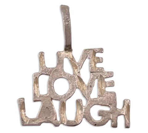 sterling silver 'LIVE, LOVE, LAUGH' pendant