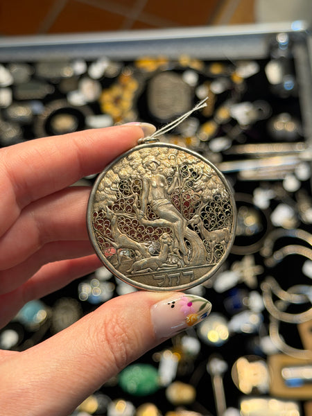 RESERVED PRIVATE LISTING -- sterling silver Bezalel style pendant B2