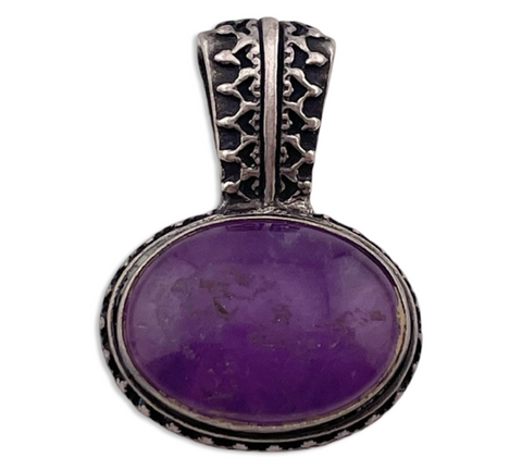 sterling silver Carolyn Pollack oval amethyst pendant