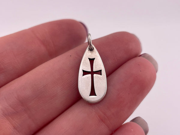 sterling silver James Avery cross cut-out pendant