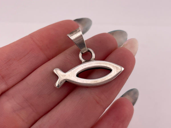 sterling silver Ichthus fish pendant