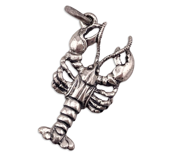 sterling silver rhodium plated lobster pendant
