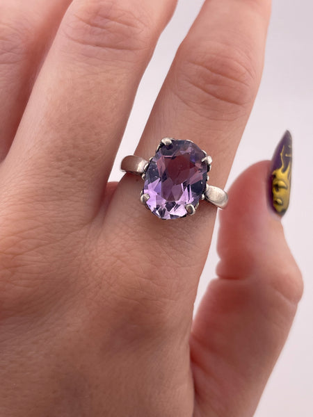 size 9 sterling silver Kabana faceted amethyst ring