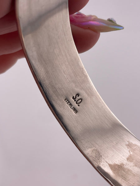 sterling silver faceted amethyst cuff bracelet