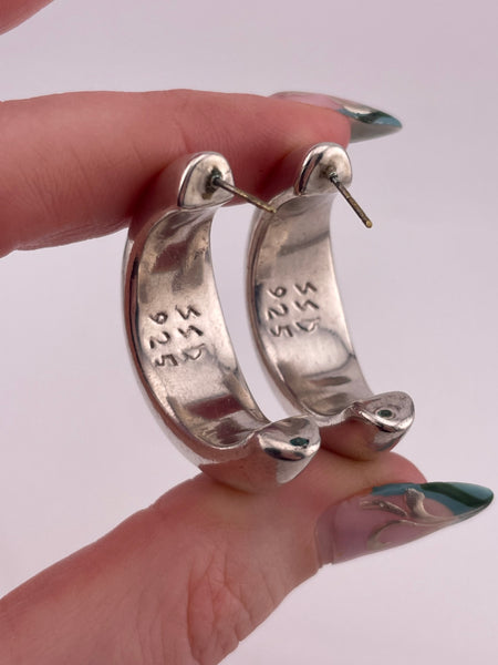 sterling silver electroform partial hoop post earrings *non-sterling posts*