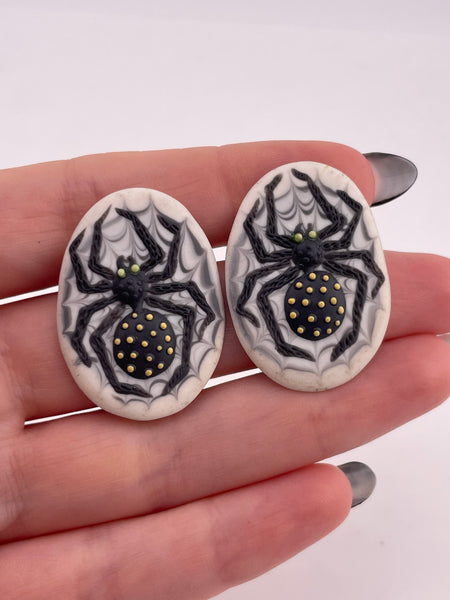 clay spider post earrings