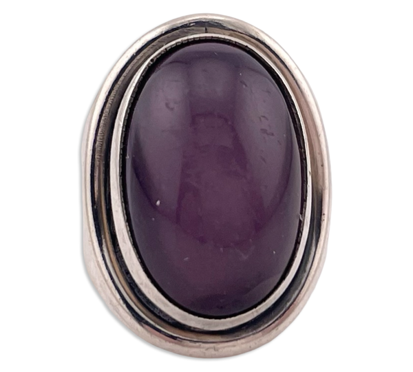 size 5.5 sterling silver purple glass ring