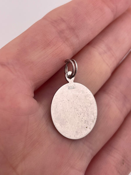 sterling silver vintage round dog breed charm pendant