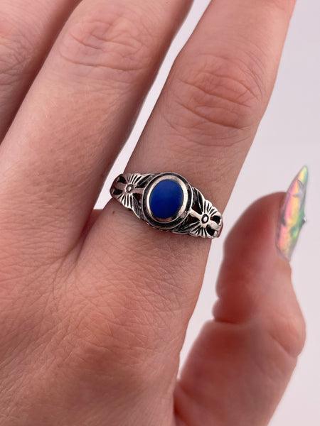 size 8 sterling silver lapis ring
