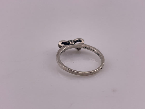 size 9.25 sterling silver rhinestone bow ring