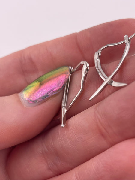 sterling silver stoneless criss-cross earrings **AS IS**