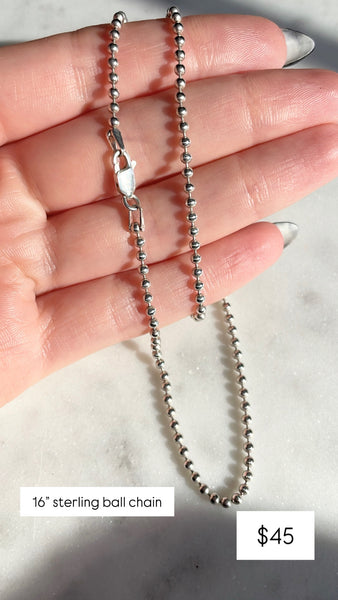 RESERVED PRIVATE LISTING -- sterling silver ball chain necklace B13