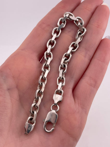sterling silver 7 3/4" chain link bracelet