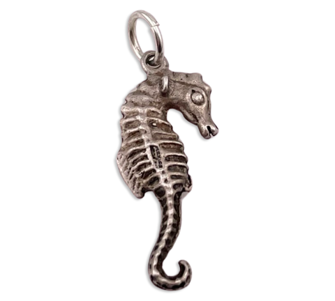 sterling silver 3D seahorse pendant