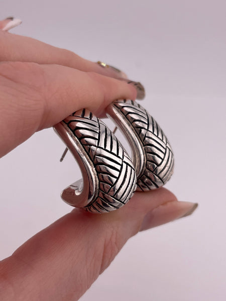 sterling silver electro-form lined j-hook post earrings ***Non sterling posts***