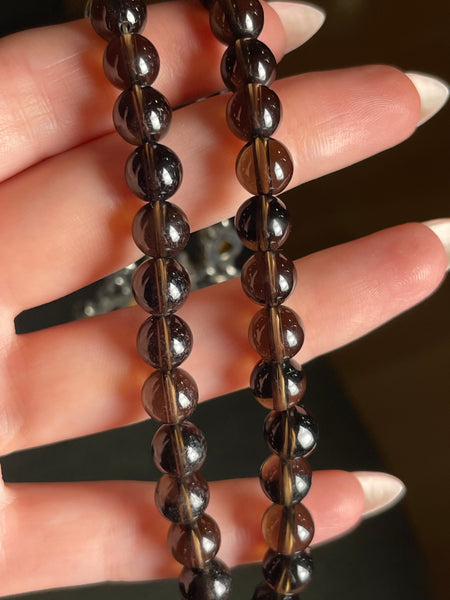 sterling silver 17" to 19-3/4" Nicky Butler multi-stone smoky quartz strand necklace