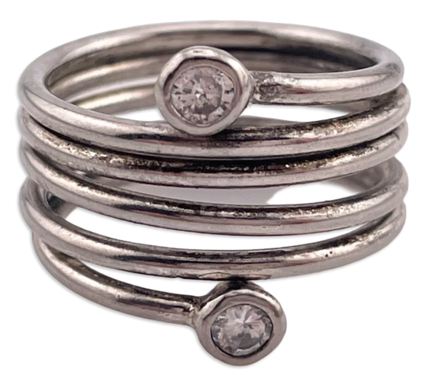 size 6.5 sterling silver rhinestone wrap around ring